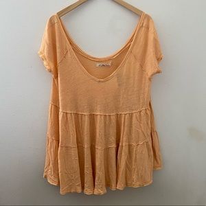 Free People Sunshine in the Rain Apricot Top
